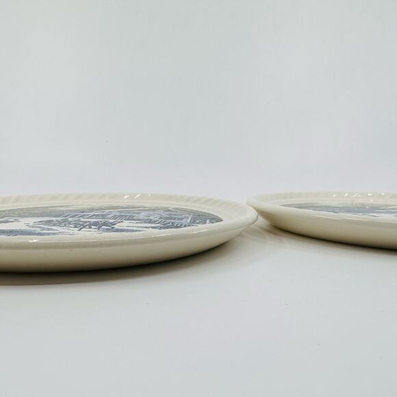 Courier And Ives Hostess VTG Dessert Plate, Set of 2, Cake Plate Vintage Decor - Picture 4 of 5